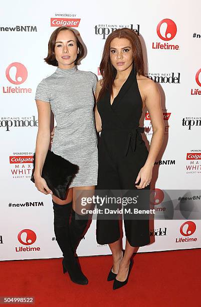 Imogen Leaver and Jade Thompson attend Lifetime's launch of Britain's Next Top Model airing tonight at 9pm on Lifetime at Kensington Roof Gardens on...