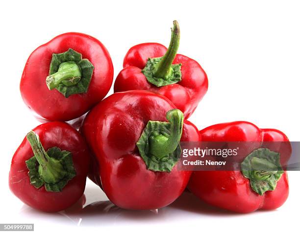 red chilli peppers on white background - gordura stock pictures, royalty-free photos & images