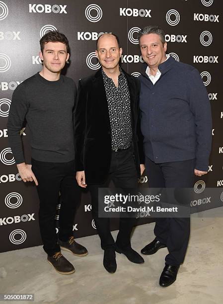 Shane Collins, Kennie Shahmoom and Joe Cohen attend KOBOX - the UK's first boutique boxing gym, launched officially tonight with Cheryl...