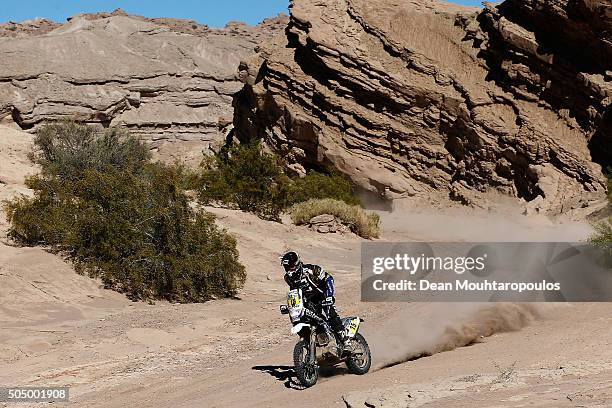 Frans Verhoeven of the Netherlands riding on and for YAMAHA YZ450 RALLY YAMAHA NETHERLANDS VERHOEVEN TEAM competes on day 12 / stage eleven between...