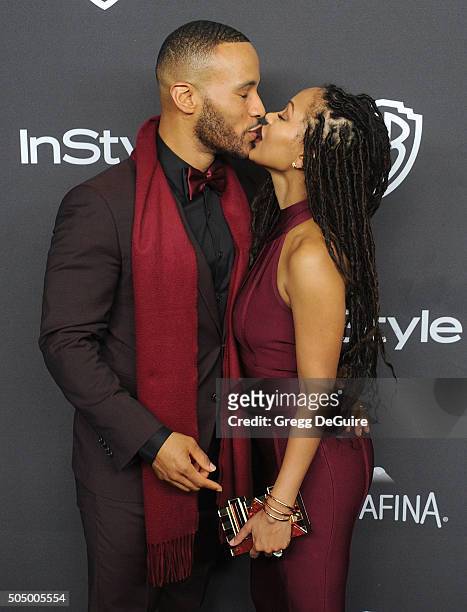 Actress Meagan Good and DeVon Franklin arrive at the 2016 InStyle And Warner Bros. 73rd Annual Golden Globe Awards Post-Party at The Beverly Hilton...