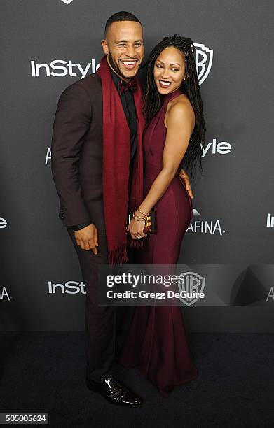 Actress Meagan Good and DeVon Franklin arrive at the 2016 InStyle And Warner Bros. 73rd Annual Golden Globe Awards Post-Party at The Beverly Hilton...