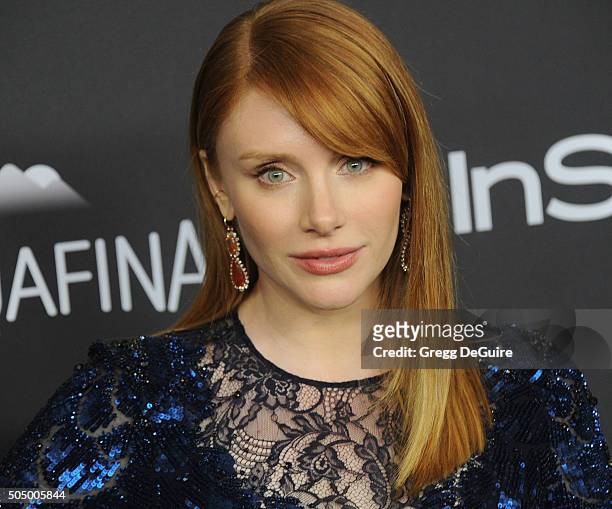 Actress Bryce Dallas Howard arrives at the 2016 InStyle And Warner Bros. 73rd Annual Golden Globe Awards Post-Party at The Beverly Hilton Hotel on...
