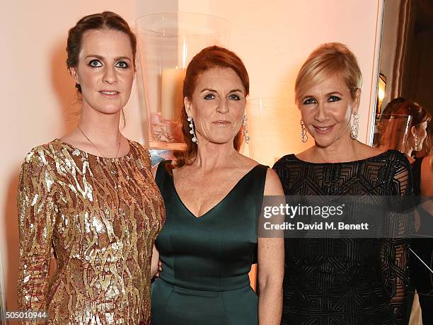 Chloe Delevingne, Sarah Ferguson, Duchess of York, and Tania Bryer attend The Lady Garden Gala hosted by Chopard in aid of Silent No More...