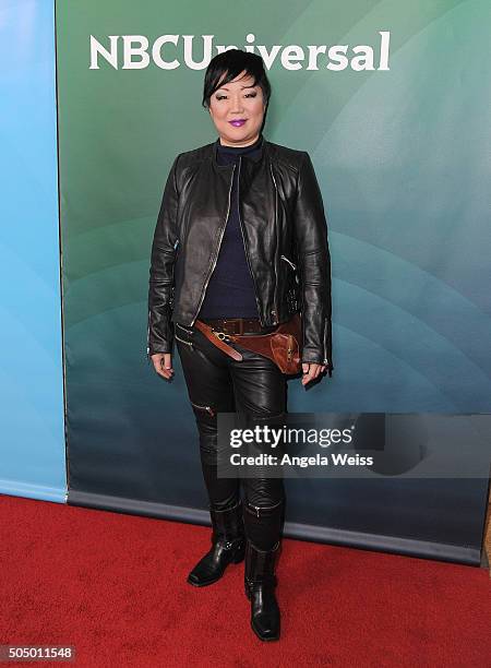 Margaret Cho arrives at the 2016 Winter TCA Tour - NBCUniversal Press Tour Day 2 at Langham Hotel on January 14, 2016 in Pasadena, California.