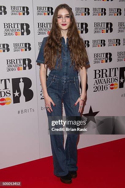 Birdy attends the nominations launch for The Brit Awards 2016 at ITV Studios on January 14, 2016 in London, England.