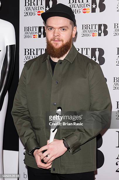 Jack Garratt attends the nominations launch for The Brit Awards 2016 at ITV Studios on January 14, 2016 in London, England.