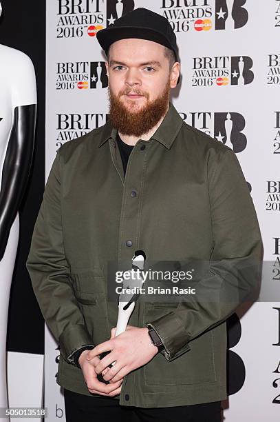 Jack Garratt attends the nominations launch for The Brit Awards 2016 at ITV Studios on January 14, 2016 in London, England.