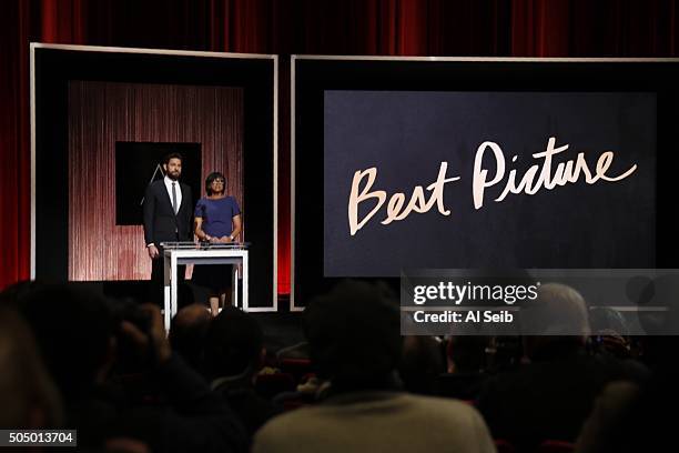 Actor John Krasinski and Academy President Cheryl Boone Isaacs announce Best Motion Picture of the Year at the announcement of the 88th Academy...