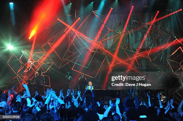 Olly Alexander of Years & Years performing at the nominations launch for The Brit Awards 2016 at ITV Studios on January 14, 2016 in London, England.