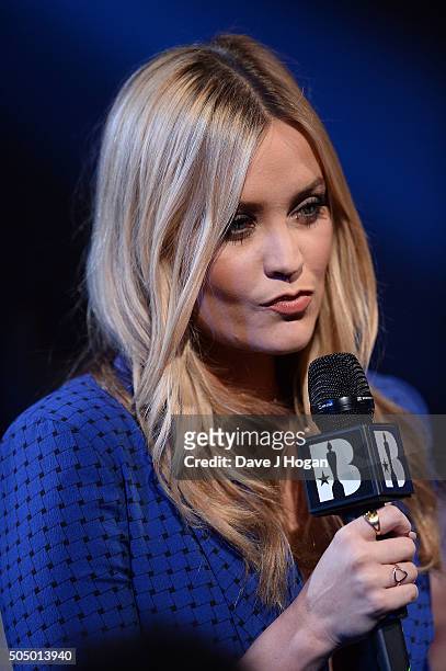 Laura Whitmore onstage at the nominations launch for The Brit Awards 2016 at ITV Studios on January 14, 2016 in London, England.