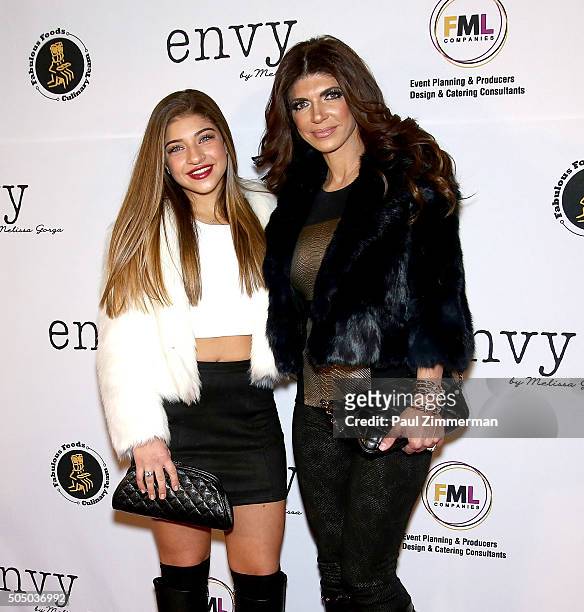Gia Giudice and Teresa Giudice attend grand opening of envy by Melissa Gorga Boutique at envy by Melissa Gorga Boutique on January 14, 2016 in...