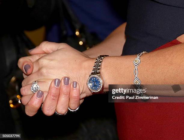 Melissa Gorga, jewelry detail, at the grand opening of envy by Melissa Gorga Boutique at envy by Melissa Gorga Boutique on January 14, 2016 in...