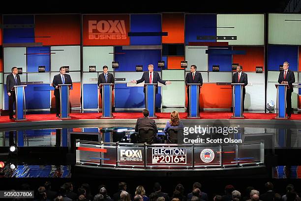 Republican presidential candidates Ohio Governor John Kasich, New Jersey Governor Chris Christie, Sen. Marco Rubio , Donald Trump, Sen. Ted Cruz ,...