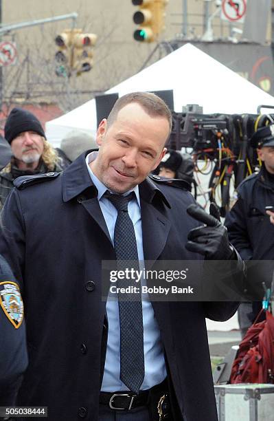 Donnie Wahlberg on the set of "Blue Bloods" on January 14, 2016 in New York City.