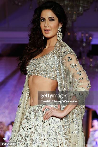 Katrina Kaif walks the runway at Regal Threads Fashion Show By Manish Malhotra at Trident Hotel on January 14, 2016 in Mumbai, India.