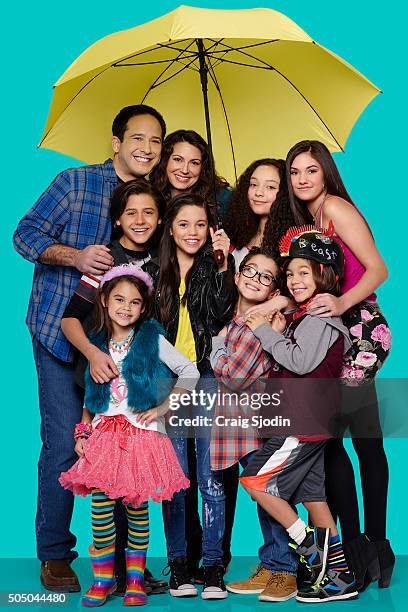 Disney Channel's "Stuck in the Middle" stars Joe Nieves as Tom Diaz, Isaak Presley as Ethan Diaz, Ariana Greenblatt as Daphne Diaz, Jenna Ortega as...