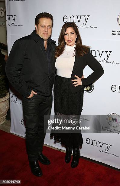 Chris Laurita and Jacqueline Laurita attend the Grand Opening of envy by Melissa Gorga Boutique on January 14, 2016 in Montclair, New Jersey.