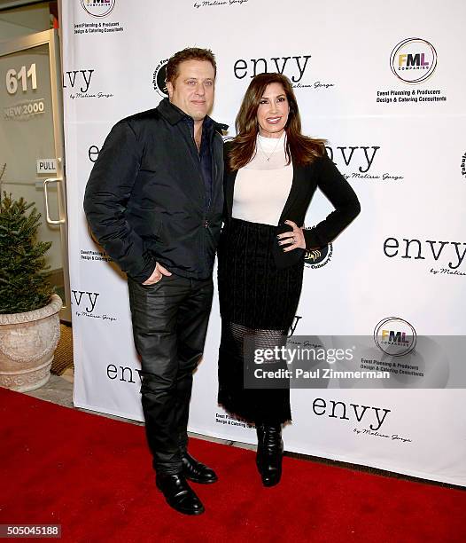 Chris Laurita and Jacqueline Laurita attend the Grand Opening of envy by Melissa Gorga Boutique on January 14, 2016 in Montclair, New Jersey.