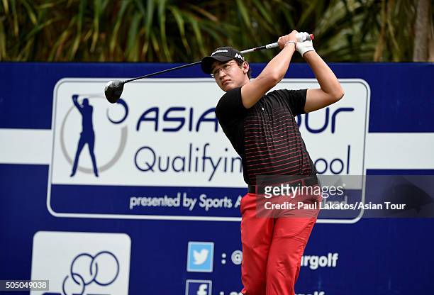 Thriston Lawrence of South Africa during the Asian Tour Qualifying School Final Stage at Springfield Royal Country Club on January 15, 2016 in Hua...