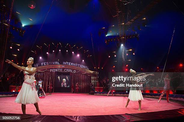 General view of atmosphere is seen during the 40th International Circus Festival on January 14, 2016 in Monaco, Monaco.