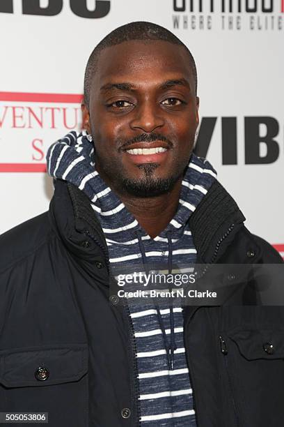 Former professional football player Plaxico Burress attends Add Ventures Music official launch party held at Stage 48 on January 14, 2016 in New York...