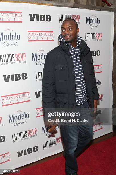 Former professional football player Plaxico Burress attends Add Ventures Music official launch party held at Stage 48 on January 14, 2016 in New York...