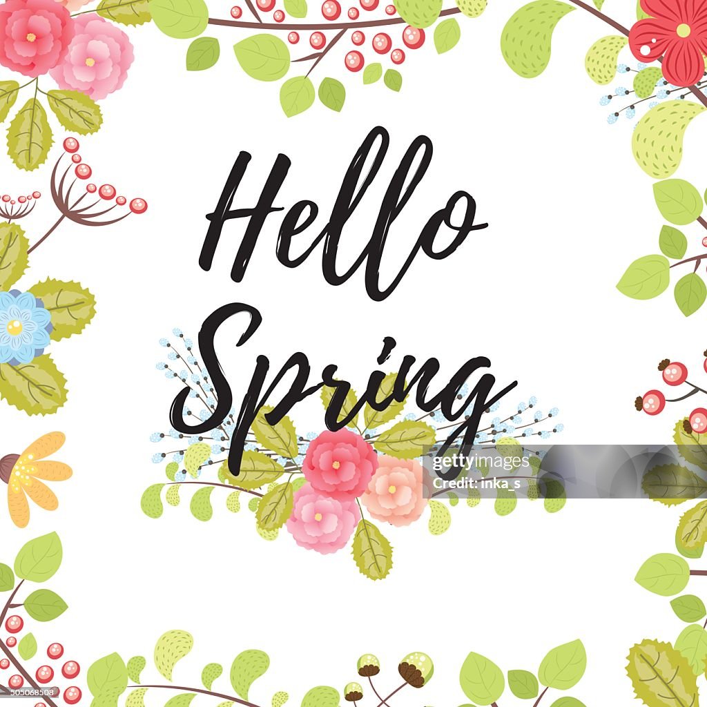 Hello Spring Rotner Hello Spring Card High-Res Vector Graphic - Getty Images