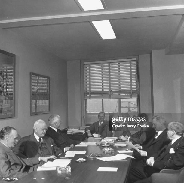 Executives Harry Thompson, Harvey D. Gibson, Cyrus Eaton, William H. Wenneman, Robert Purcell, James Blaine, Howell B. Erminger Jr. And Senator...