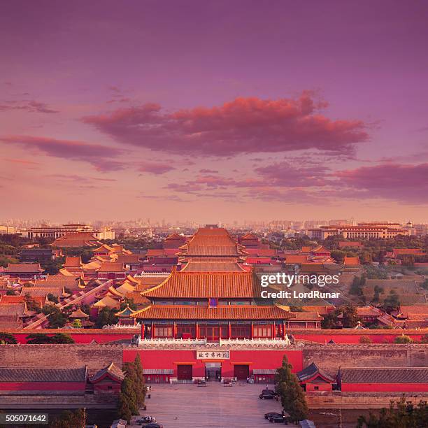 verbotene stadt in peking - tiananmen square stock-fotos und bilder