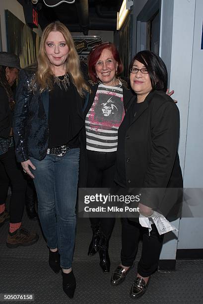 Singer Bebe Buell, and producers Yvonne Sewall Ruskin and Sylvia Reed attend the Velvet Underground Lou Reed Benefit Tribute 50th Anniversary...