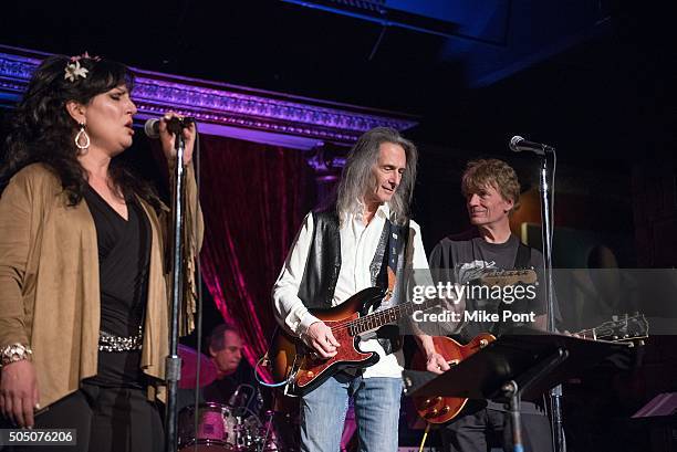 Singer Donna Destri and Guitarist Lenny Kaye perform during the Velvet Underground Lou Reed Benefit Tribute 50th Anniversary Celebration of the Arts...