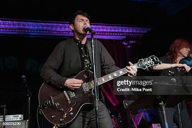Richard Barone performs during the Velvet Underground Lou Reed Benefit Tribute 50th Anniversary Celebration of the Arts at The Cutting Room on...