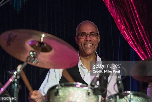 Drummer Tony "Thunder" Smith performs during the Velvet Underground Lou Reed Benefit Tribute 50th Anniversary Celebration of the Arts at The Cutting...