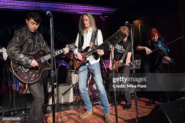 Richard Barone and Guitarist Lenny Kaye perform during the Velvet Underground Lou Reed Benefit Tribute 50th Anniversary Celebration of the Arts at...