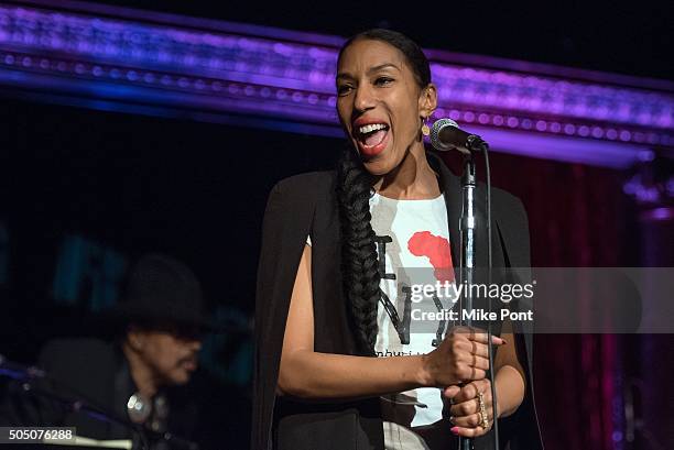 Kim Hill performs during the Velvet Underground Lou Reed Benefit Tribute 50th Anniversary Celebration of the Arts at The Cutting Room on January 14,...