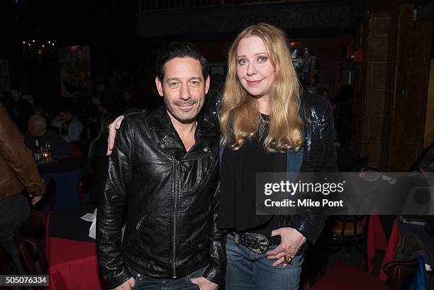 Adam Nelson and Bebe Buell attend the Velvet Underground Lou Reed Benefit Tribute 50th Anniversary Celebration of the Arts at The Cutting Room on...