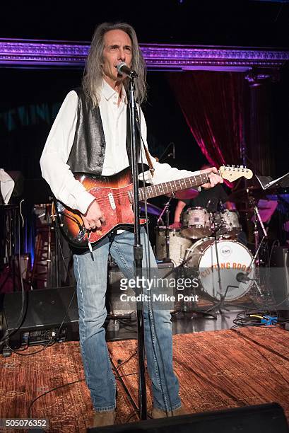 Guitarist Lenny Kaye performs during the Velvet Underground Lou Reed Benefit Tribute 50th Anniversary Celebration of the Arts at The Cutting Room on...