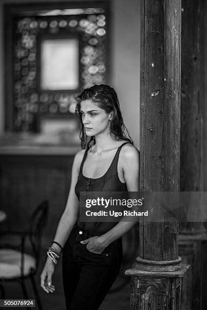 Model Elisa Sednaoui is photographed for Self Assignment on June 3, 2014 in Luxor, Egypt.