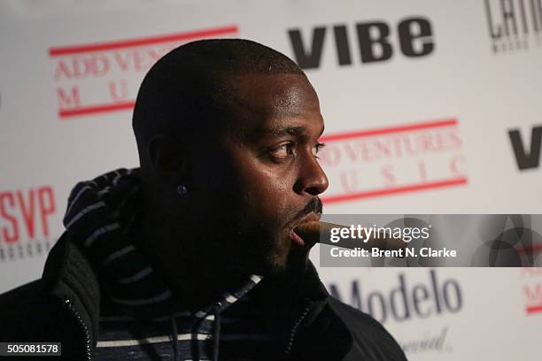 Former professional football player Plaxico Burress attends Add Ventures Music official launch party held at Stage 48 on January 14, 2016 in New York...