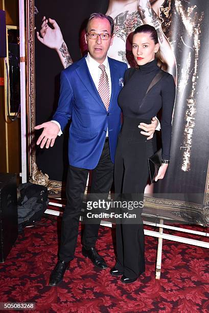 Emmanuel de Brantes and Hea Deville attend The Hole' Show Party Hosted by Josy Foichat at Casino de Paris on January 14, 2016 in Paris, France.