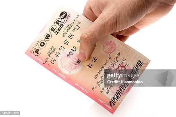 powerball lottery ticket - florida_lottery stock pictures, royalty-free photos & images