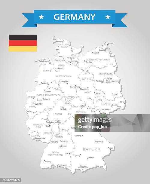 germany - old-fashioned map - illustration - munich stock illustrations