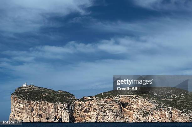 view of capo caccia - alghero - neptune's grotto stock pictures, royalty-free photos & images