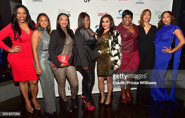 Nicci Gilbert, Luchia Ashe, Kim Smedley, Sara Stokes, Kelly Price, Christine Beatty and Chrystale Wilson attend the From The Bottom Up Reception at...