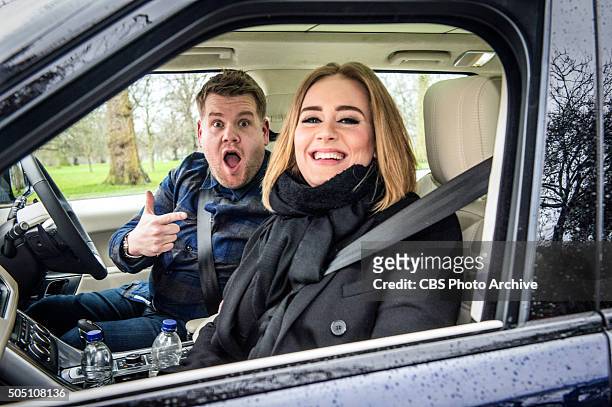 Adele joins James Corden for Carpool Karaoke on "The Late Late Show with James Corden," Wednesday, January 13th, 2016 on the CBS Television Network.