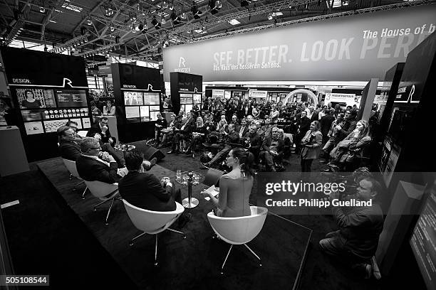 Host Esther Sedlaczek, former tennis player Carl-Uwe Steeb, former hockey player Stefan Bloecher, Rodenstock's CEO Oliver Kastalio, actor Hardy...