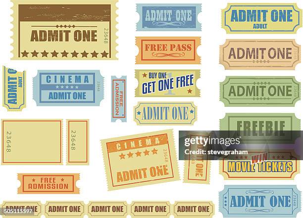 theatre and cinema tickets - goodie bag stock illustrations