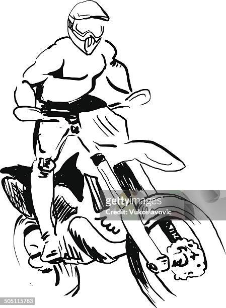 motocross-fahrer. - motorbike racing stock-grafiken, -clipart, -cartoons und -symbole
