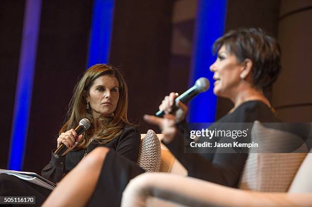 Maria Shriver and Kris Jenner attend the "Architects Of Change: Maria Shriver And Kris Jenner" conversation at Skirball Cultural Center on January...